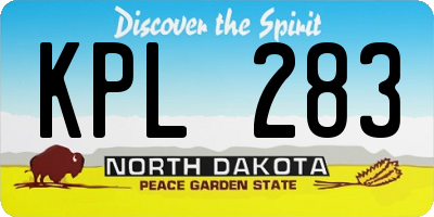 ND license plate KPL283