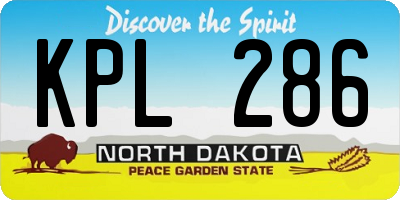 ND license plate KPL286
