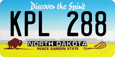ND license plate KPL288