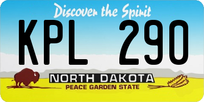 ND license plate KPL290