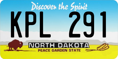 ND license plate KPL291