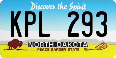 ND license plate KPL293