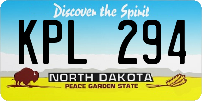 ND license plate KPL294