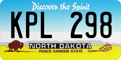 ND license plate KPL298