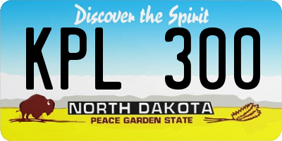 ND license plate KPL300