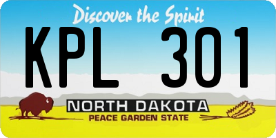 ND license plate KPL301