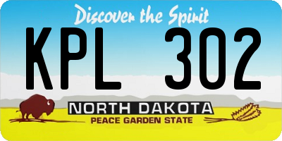 ND license plate KPL302