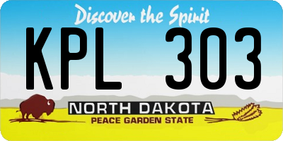 ND license plate KPL303
