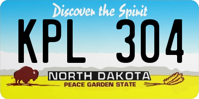 ND license plate KPL304