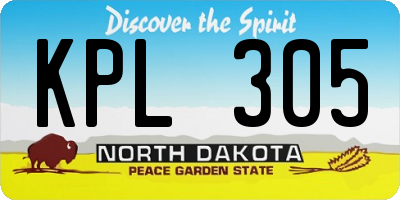 ND license plate KPL305