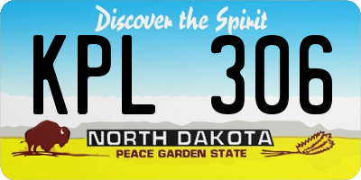 ND license plate KPL306