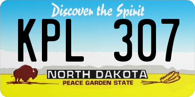ND license plate KPL307