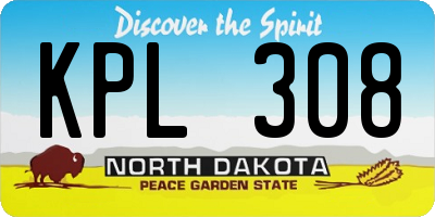 ND license plate KPL308