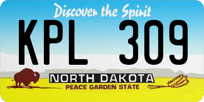 ND license plate KPL309