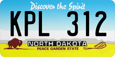 ND license plate KPL312