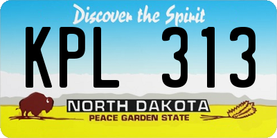 ND license plate KPL313