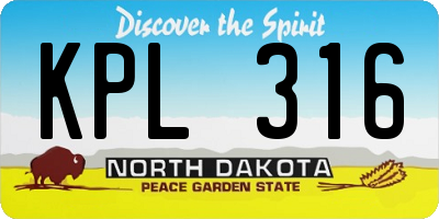 ND license plate KPL316