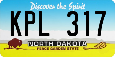 ND license plate KPL317