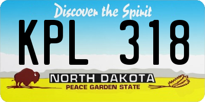 ND license plate KPL318