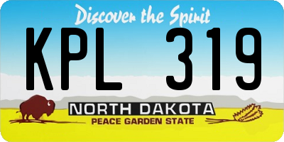 ND license plate KPL319