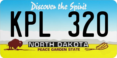 ND license plate KPL320