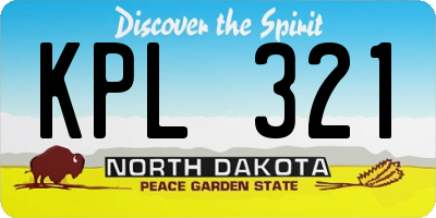 ND license plate KPL321