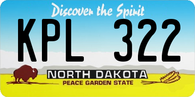 ND license plate KPL322