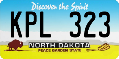 ND license plate KPL323