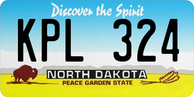 ND license plate KPL324
