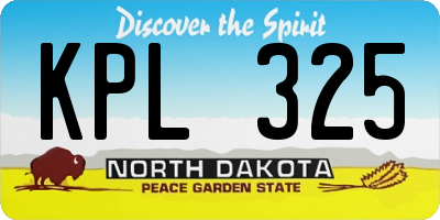 ND license plate KPL325