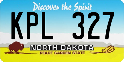ND license plate KPL327