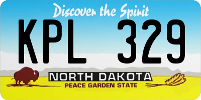ND license plate KPL329