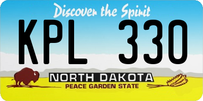 ND license plate KPL330