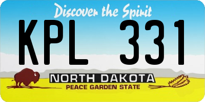 ND license plate KPL331