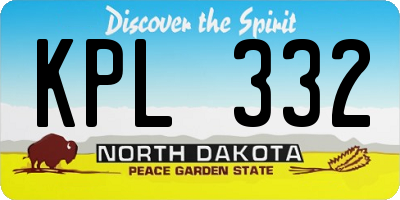 ND license plate KPL332