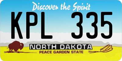 ND license plate KPL335