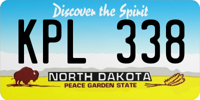 ND license plate KPL338