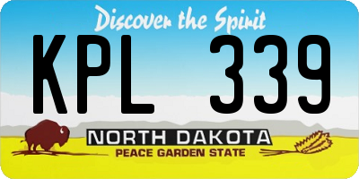 ND license plate KPL339