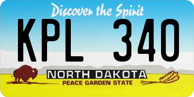 ND license plate KPL340