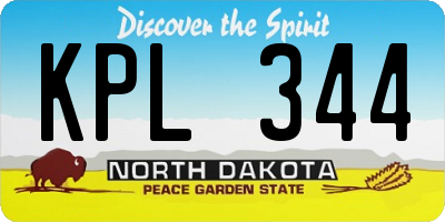 ND license plate KPL344