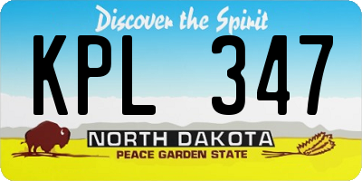 ND license plate KPL347