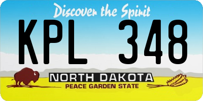 ND license plate KPL348