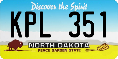 ND license plate KPL351