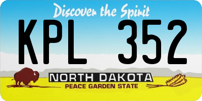 ND license plate KPL352
