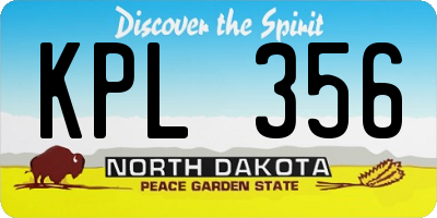 ND license plate KPL356