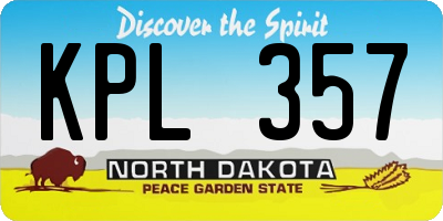 ND license plate KPL357