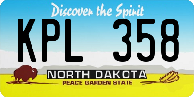 ND license plate KPL358