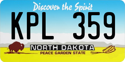 ND license plate KPL359