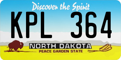 ND license plate KPL364