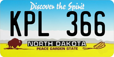 ND license plate KPL366